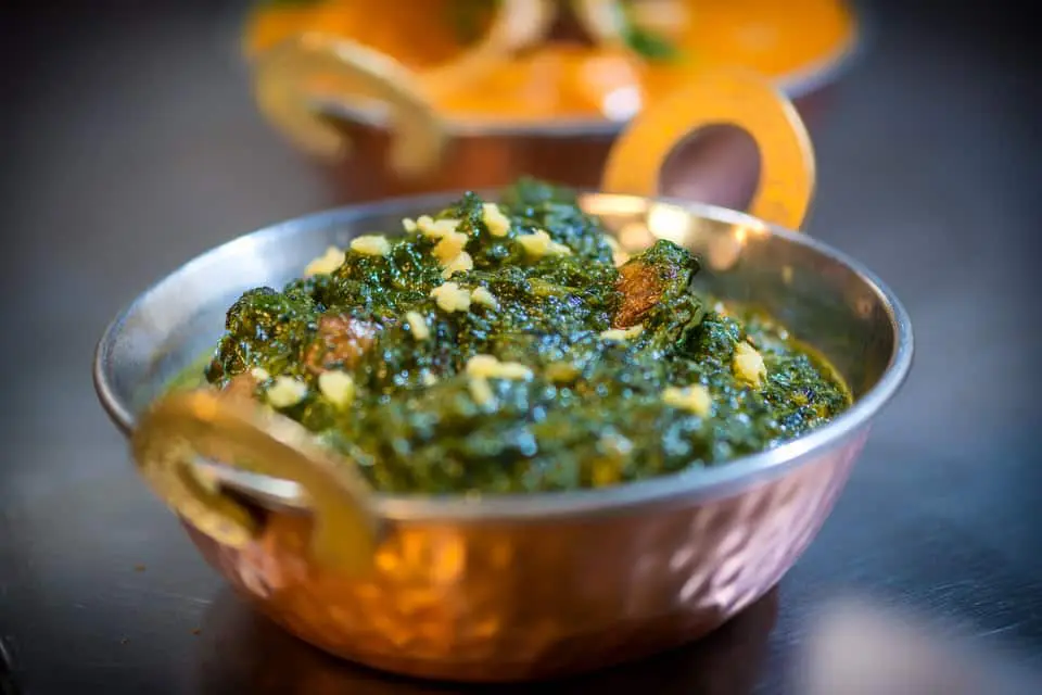 Palak Paneer – Cubes of fresh paneer cheese in a velvety spinach gravy, seasoned with cumin, ga | SPICE ROOM Denver