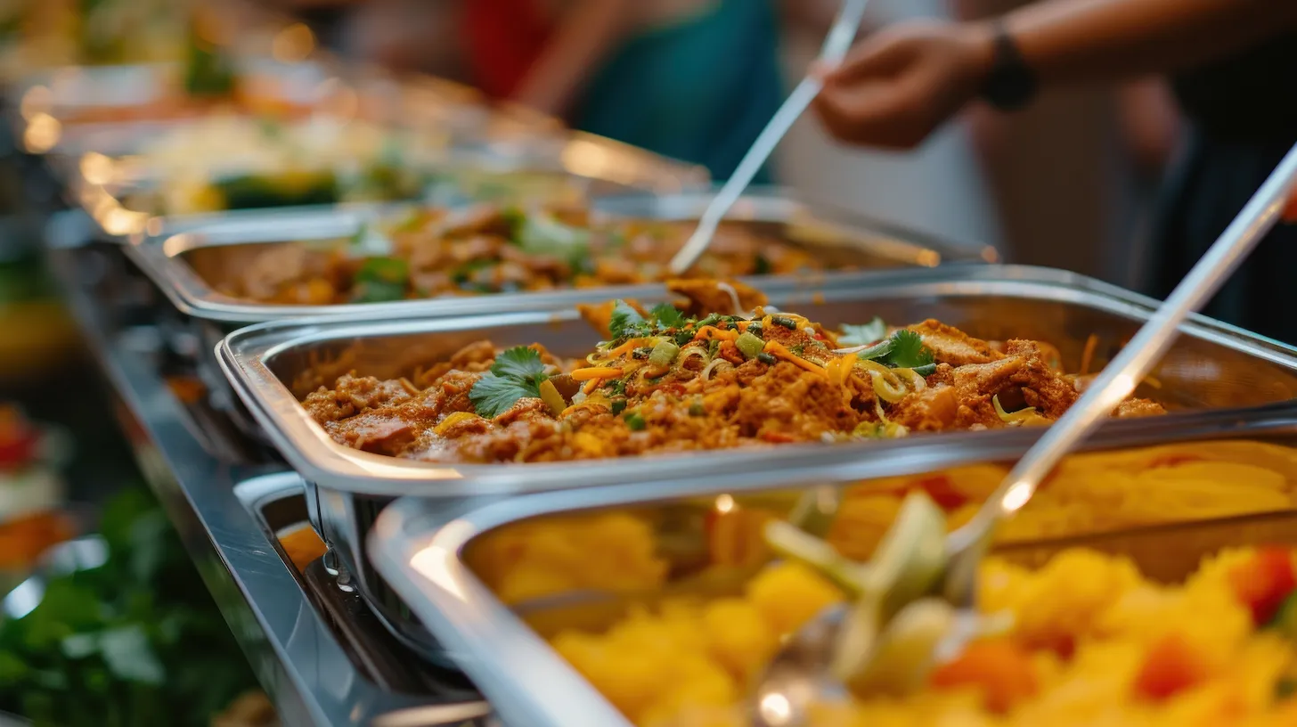 Buffet Line – Indian catering at SPICE ROOM Denver