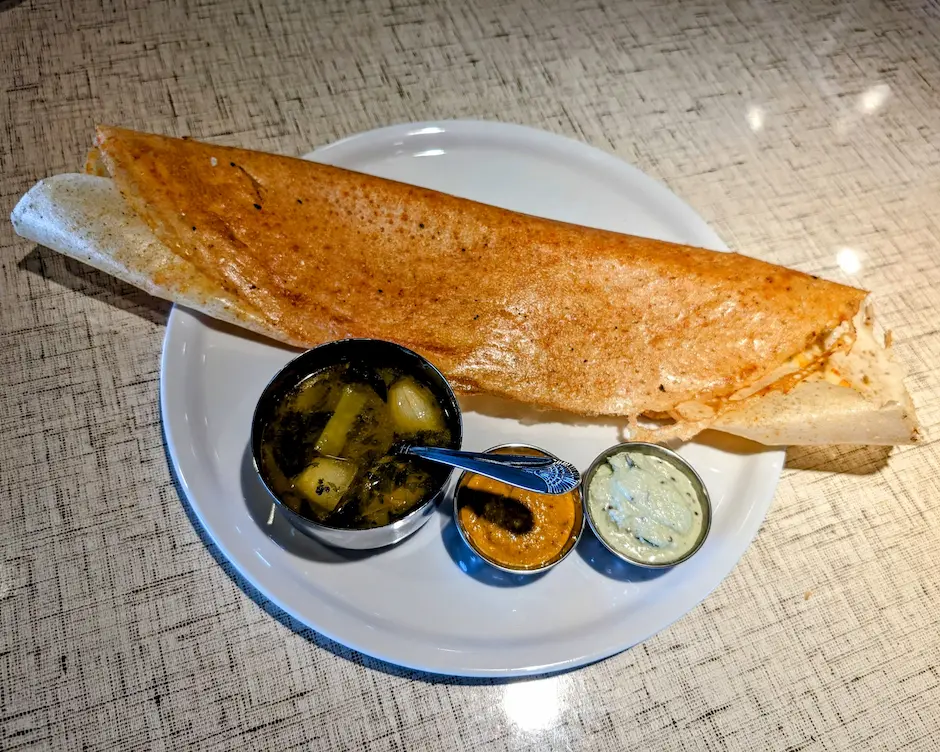 Masala Dosa – Golden fermented rice crepe stuffed with spiced potato — a South Indian classic | SPICE ROOM Denver