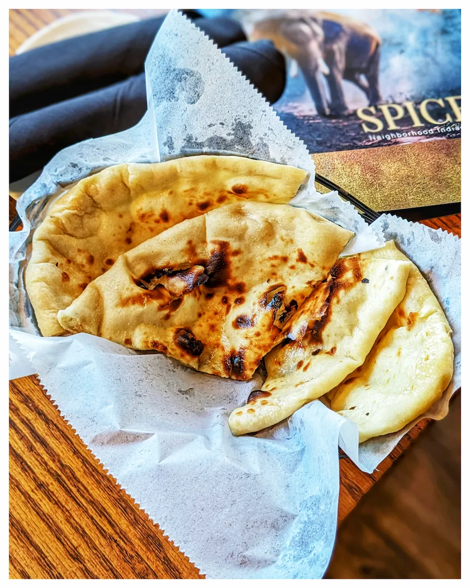Tandoori Naan – Freshly baked naan straight from the clay oven — soft, warm, and pillowy | SPICE ROOM Denver
