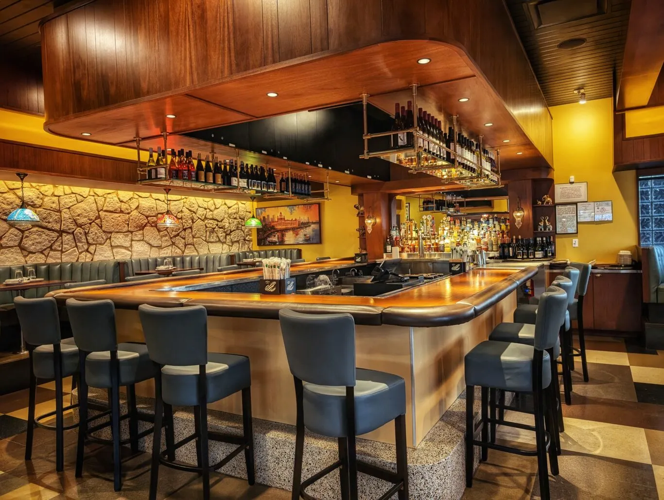 Warm and inviting SPICE ROOM restaurant interior