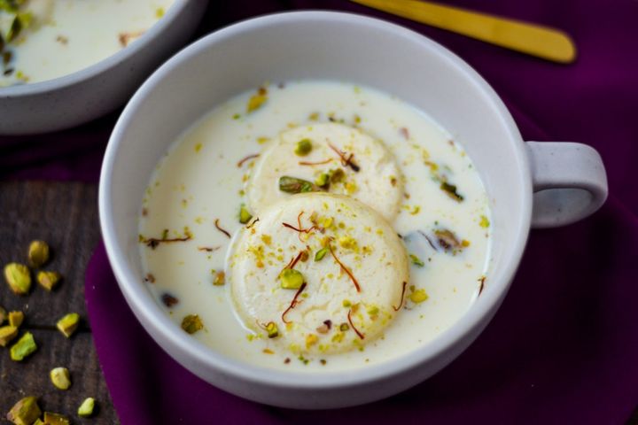 Rasmalai served at SPICE ROOM Denver